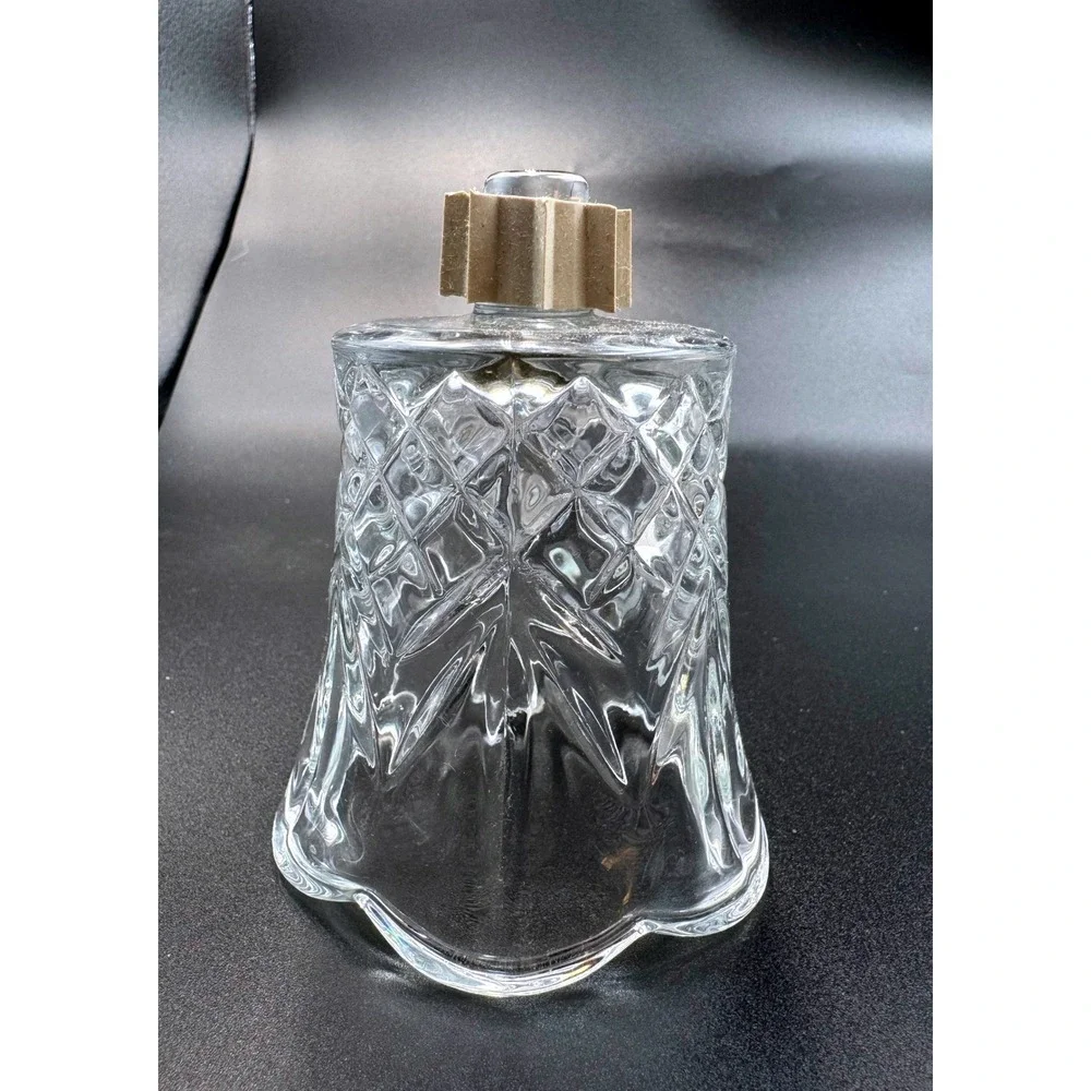 Home Interiors Clear Glass Diamond Cut Scalloped Peg Votive Candle Holder Cup